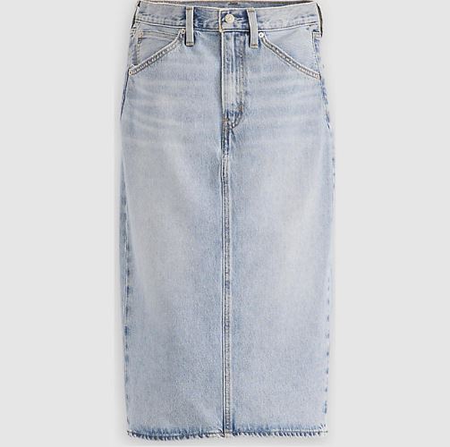 Gonna in denim lunga con spacco sul retro
